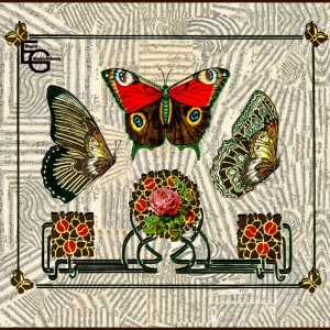 Zniżka Muzyka w stylu Art Deco i motyle