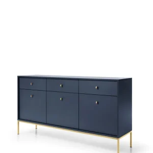Komoda Mono granatowa z szufladami (MKSZ154), navy/gold Najlepsza cena