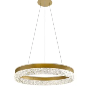 Żyrandol do salonu glamour LED Frozi złoty z kryształkami (31-35554) Popularny