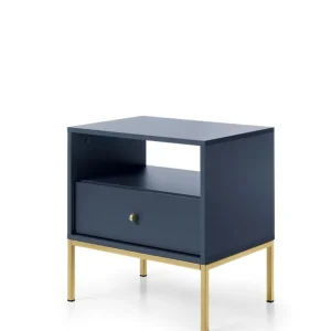 Szafka nocna Mono granatowa (MS54), navy/gold Taniej