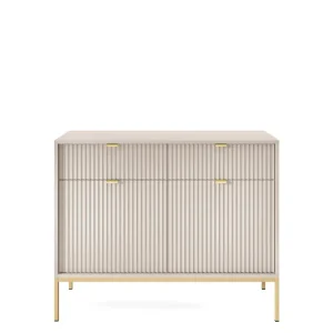 Szybka wysyłka Komoda ryflowana Nova kaszmir z szufladami (KSZ104), cashmere/gold
