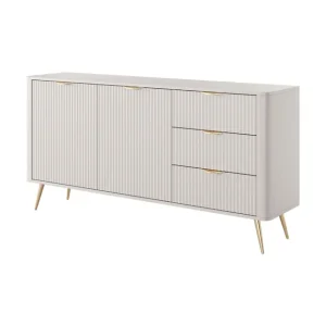 Beżowa komoda do salonu i sypialni z szafkami i szufladami Lante C 163 2d3s Oferta czasowa