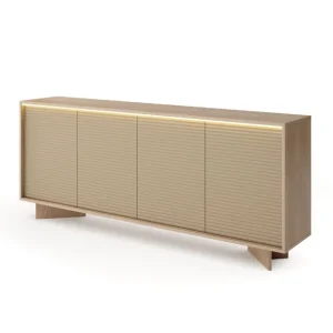 Duża komoda Semi B 204 cm 4D LED cappuccino bolivar naturalny Ekspresowa dostawa
