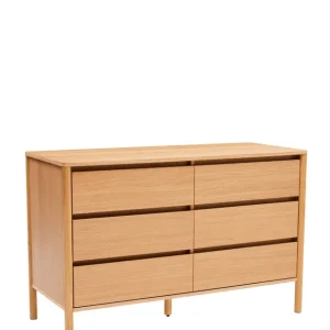 Komoda Blair z 6 szufladami (CD01) naturalny dąb 120 cm Oferta limitowana