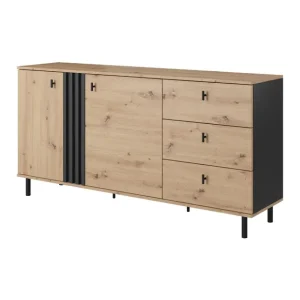 Komoda Madis D 165 cm (2d3s) – dąb artisan/antracyt Szybka dostawa