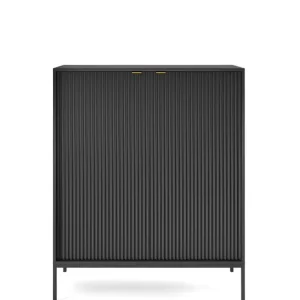 Kup online Komoda ryflowana Nova czarna (K104)