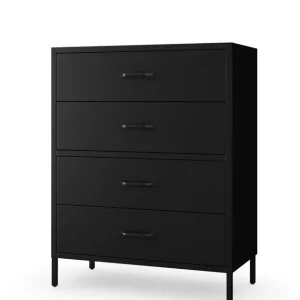 Oferta limitowana Komoda na nóżkach CARLA modern czarna (1779)