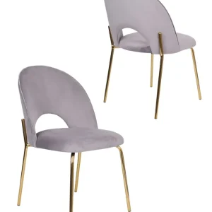 Nowość Krzesło do jadalni Molly Gold szare