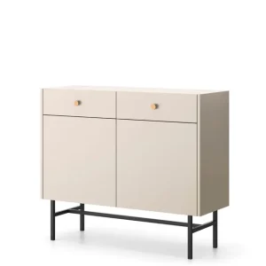 Premium Komoda kaszmirowa Diva z 2 szufladami i 2 szafkami (2D2SZ) 104 cm