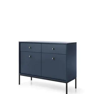 Komoda Mono granatowa z szufladami (MKSZ104), navy/black Niska cena
