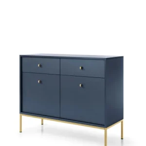 Okazja Komoda Mono granatowa z szufladami (MKSZ104), navy/gold