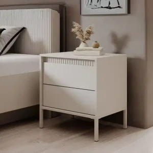 Do wyczerpania zapasów Beżowy stolik nocny z szufladami Senso 2S (3140) - OUTLET