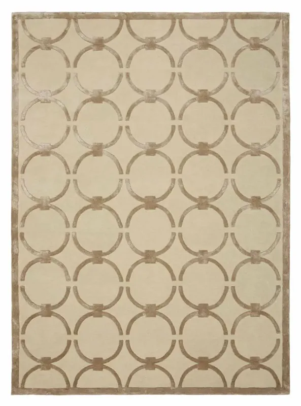 Zniżka Kremowy Dywan z Beżowym Geometrycznym Wzorem - GLAM CREAM BEIGE 5040 160x230 cm