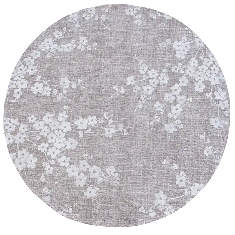 Zniżka Okrągły Beżowy Dywan w Kwiatki - SAKURA MORNING MIST ROUND 9373 240x240 cm