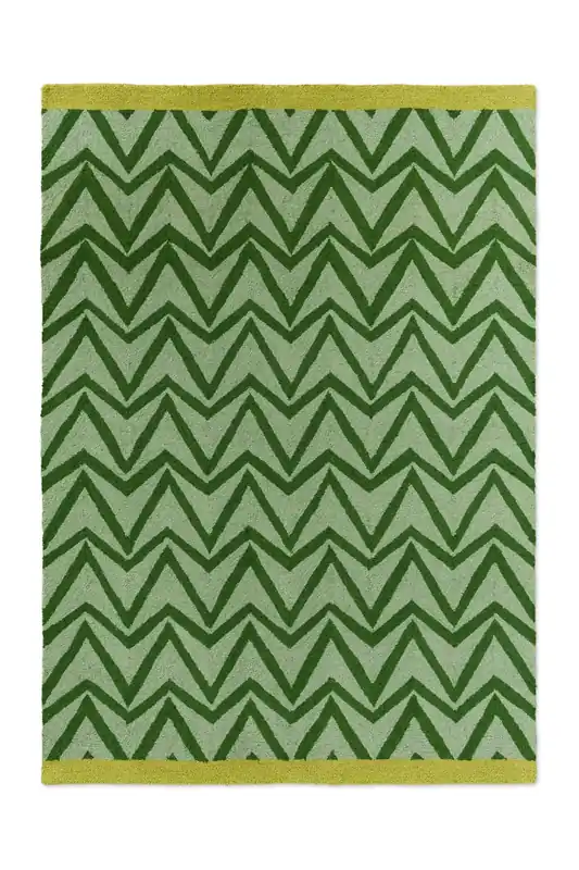 Zielony Dywan Geometryczny - DHURRIE GREEN 426307 140x200 cm Nowość