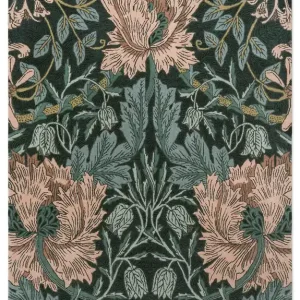 Zielono Różowy Dywan w Kwiaty - HONEYSUCKLE & TULIP TEAL 130407 140x200 cm Darmowy zwrot