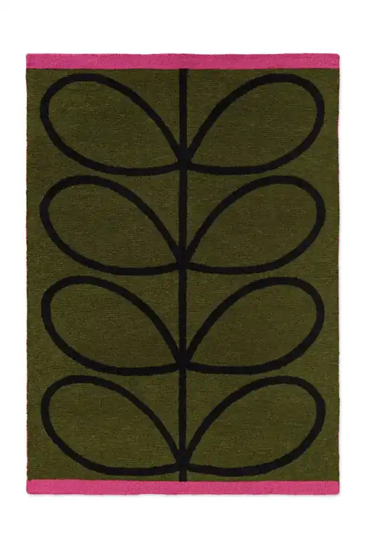 Zielony Dywan w Liście - LINEAR STEM OLIVE 464407 140x200 cm Dostępne od ręki