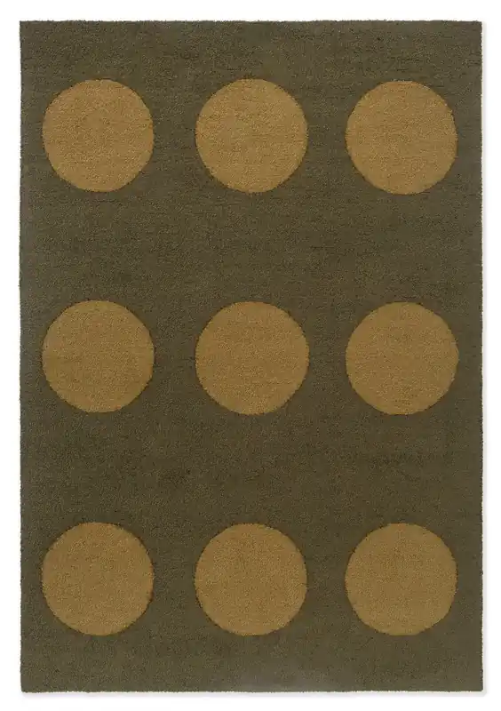 Zielony Dywan Zewnętrzny w Kropki - FESTIVAL DOTS OLIVE GREEN 495817 140x200 cm Dostępne od ręki