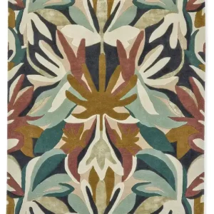 Zielono Brązowy Dywan w Liście - MELORA POSITANO SUCCULENT GOLD 142702 140x200 cm Bezpieczne zakupy