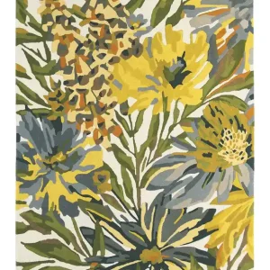 Zielono Żółty Dywan w Kwiaty - FLOREALE MAIZE 44906 140x200 cm Szybka dostawa