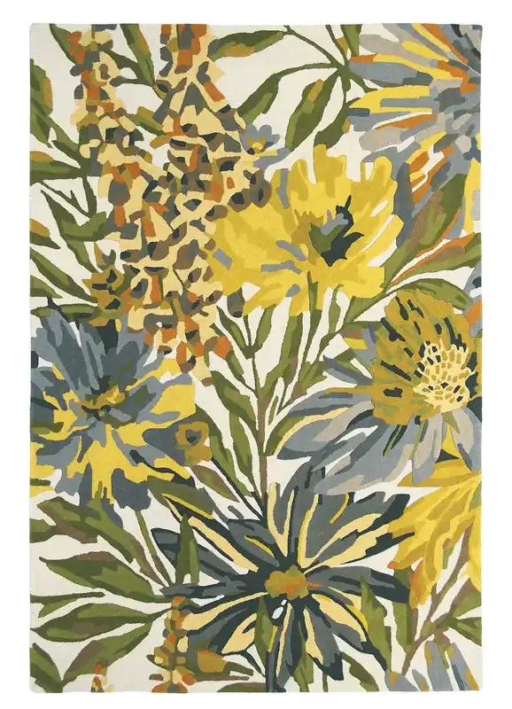 Zielono Żółty Dywan w Kwiaty - FLOREALE MAIZE 44906 140x200 cm Szybka dostawa
