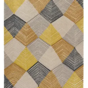 Żółto Szary Dywan Geometryczny - RHYTHM SAFFRON 40906 140x200 cm Oferta czasowa