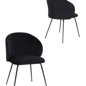 Premium Krzesło do jadalni Ganta Black, czarny welwet