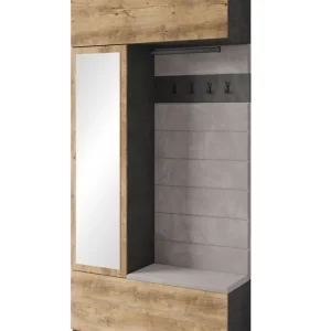 Szafa z siedziskiem do przedpokoju 115 cm garderoba Tejo matera/kasztan (TEJ009TX+TEJ244) Ograniczona ilość