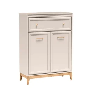 Cena promocyjna Mała Komoda Windsor W-4 kaszmir 92 cm – wysoka komoda do sypialni i salonu