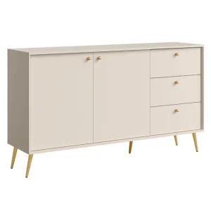 Tani Komoda z szafkami i szufladami piasek pustyni na złotych nóżkach Rose 03 (ID 268717, R6-PU1503/PU1503-03-FSC-B)