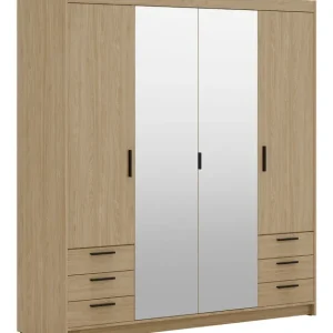 Wyjątkowa oferta Szafa Elena 4D6S DO04 z lustrem dąb olejowany
