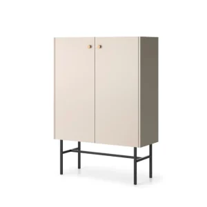 Komoda kaszmirowa Diva z drzwiami i półkami na metalowym stelażu (2D) 93 cm Oferta czasowa