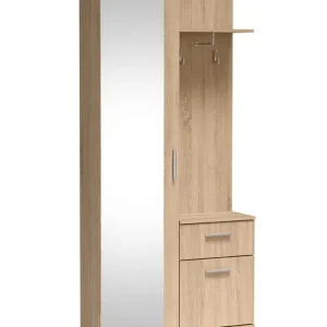 Garderoba Lux dąb sonoma z lustrem 97 cm – szafa do przedpokoju Tylko do końca tygodnia