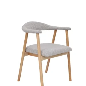Bestseller Krzesło Notte light, drewno kauczukowe, boucle beżowo-szare