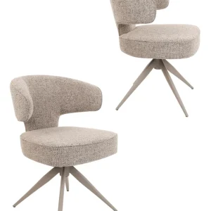 Łatwy zwrot Krzesło Nami N33, obrotowe 360° z funkcją powrotu, cashmere/coffee