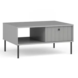 Stolik kawowy szary z półką i szafką zamykaną 87x66 cm Iris 07 (ID 241916, IR-U12190/U12190-07-B) Tylko dziś