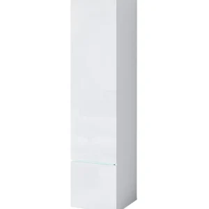 Łatwy zwrot Szafka słupek do salonu Vera biały połysk (VRB00001+LED)
