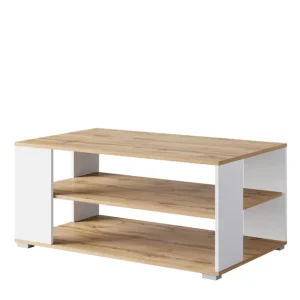 Stolik kawowy 100/60 cm ława z półką dąb wotan/biały Nairobi I (NAIS01W2) Cena promocyjna