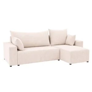 Kompaktowy narożnik z funkcją spania do salonu Sora L 242 cm - Express Obniżka ceny