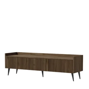 Szafka RTV 150 cm na nóżkach frezowane fronty (Ademo REG6 150 orzech) Bestseller