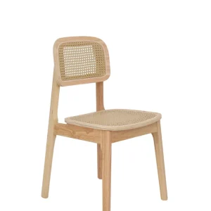 Wyprzedaż Krzesło Savio light z litego drewna kauczukowego, rattan