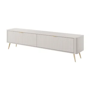 Nowoczesna szafka pod TV - beżowa komoda RTV Lante E 200 cm Super okazja