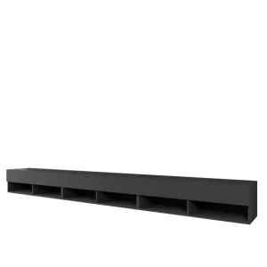 Zamów dziś Szeroka szafka RTV 300 cm czarna Lowboard A (LOWA300Z + LED)