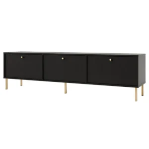 Szybka wysyłka Szafka RTV Tokyo 2 Czarny 180 cm (3K Typ 303)