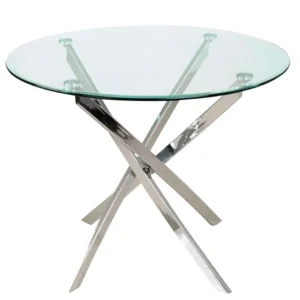 Oferta czasowa Stół Agis okrągły 90 cm – szklany blat i chromowana podstawa
