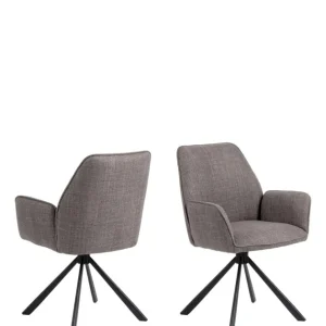Wyjątkowa oferta Krzesło obrotowe do jadalni, tapicerowane Glenda, jasnoszare (07482)