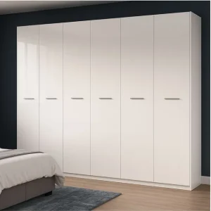 Duża szafa 6-drzwiowa garderoba biały połysk Bellagio (BD-26-WB) Wyjątkowa oferta