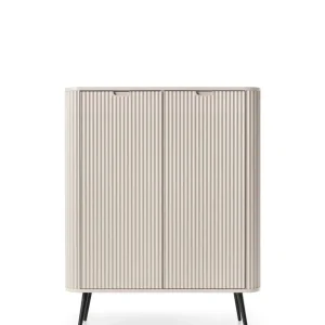 Wysoka komoda Zova (K103) do salonu, kaszmir/czarny Oferta czasowa