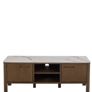 Szafka RTV Southampton 120 cm, dąb dymiony i blat ceramiczny (10786) Wysoka jakość