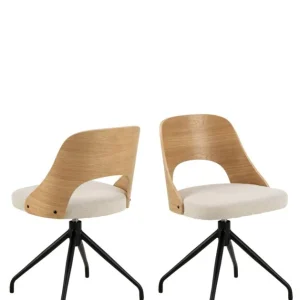Krzesło obrotowe do jadalni Lucy (05594), tapicerowane, beżowe Oferta